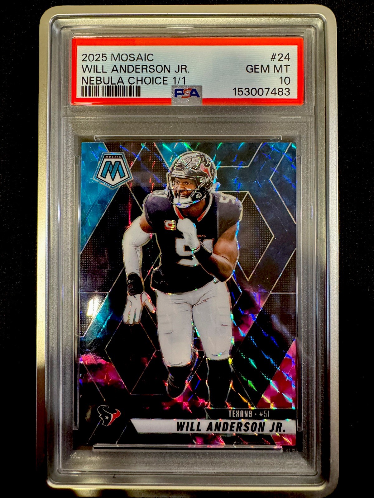 2025 Mosaic Will Anderson Jr. Nebula Choice 1/1 PSA 10 Gem Mint! True 1 of 1 view 21