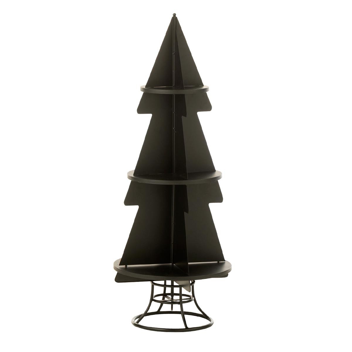 Étagère sapin 3 niveaux Xmas de 120cm de hauteur en métal noir