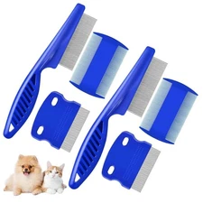 6 Pack Dog Grooming Comb Pet Flea Lice Stainless Steel Cat, Combs with Rounded T