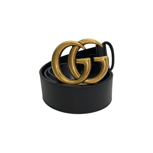 GUCCI Belt - GG Marmont Leather Black Women's