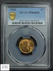 1910 RED Lincoln Wheat Copper Cent 1C PCGS MS 64 RD