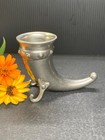 Vintage Norwegian Pewter Viking Horn Cornucopia Shot Glass 3"x 4"  "95% TN" mark — photo 1
