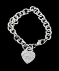 Please Return To Tiffany & Co Sterling Silver Heart Tag Charm Bracelet Size 6.75