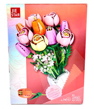JIE STAR Nayihoop Flower Bouquet Building Set tulips With Vase