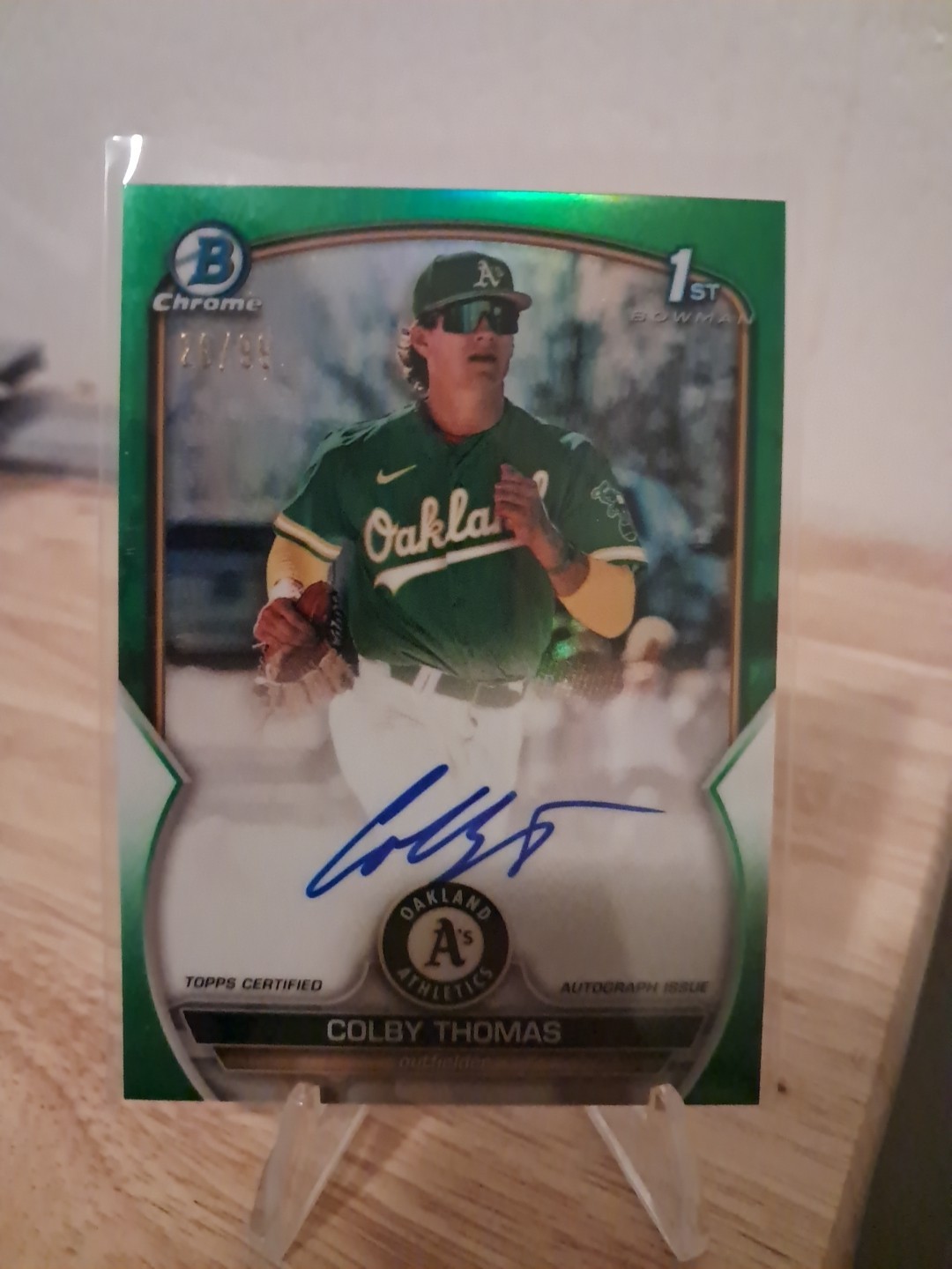2023 Bowman Chrome 1st Colby Thomas  Autograph Green /99