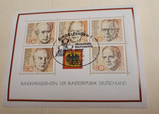 Sonderpostwertzeichen  5 Bundespr&auml;sidenten der BRD