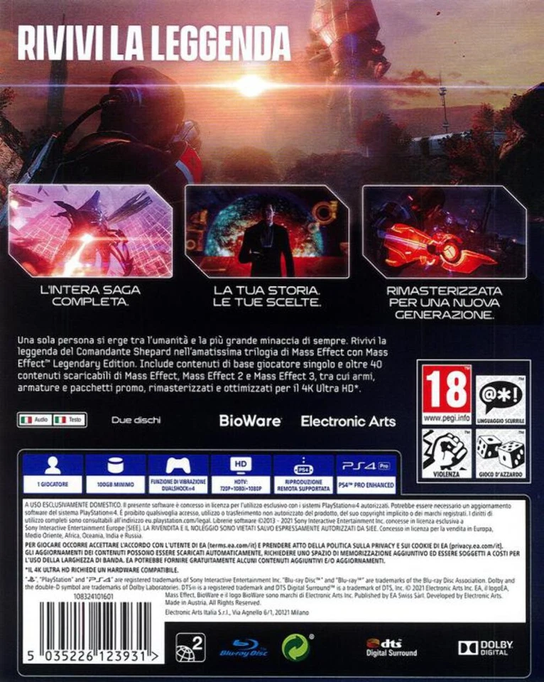 Mass Effect Legendary Edition Ps4 Gioco Italiano Trilogy Playstation 4 Pal Ita - Immagine 3 di 4