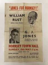 Jones for Hornsey Communist Party Election Leaflet 1945 William Rust Rare