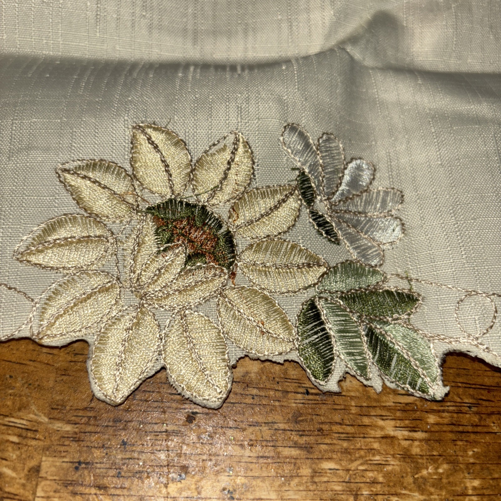 SUNFLOWER Valance, 60” Width X 12” Length Beige   New By Lorraine Home Fashions