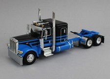 DCP 1:64 BLACK BLUE Peterbilt 389 w/48" Flattop Sleeper Semi Truck NIB