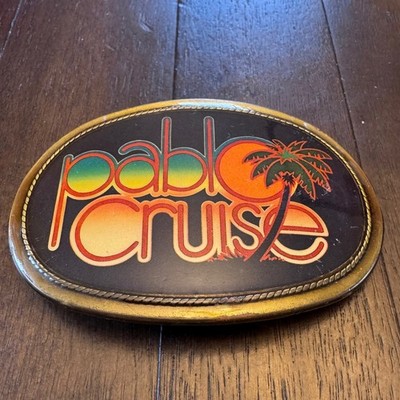 1977 Pacifica Mfg Vintage Oval Belt Buckle Pablo Cruise Palm Tree