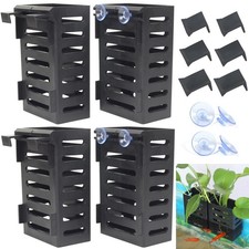 SANJHFF 4 Pcs Aquarium Plant Holder, Fish Tank 4 PCS Black Hook Suction cup