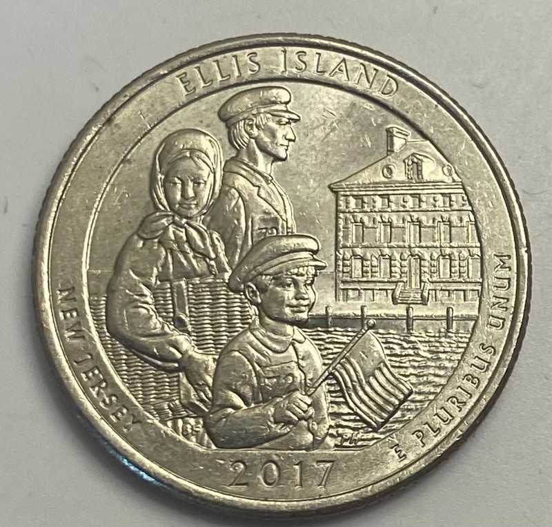 2017"P" New Jersey Quarter*High Grade*Struck Thru Error*Satin AU*
