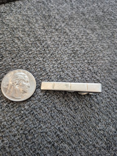 Vintage Swank Tie Bar Clip Silver Tone