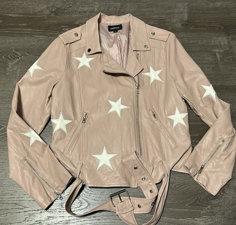 Zenana Faux Leather Jacket Women’s Size Large Rose Pink Jacket