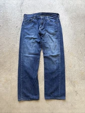 Levis 569 Jeans Mens 34x34 Blue Denim Medium Wash Loose Baggy Straight Leg