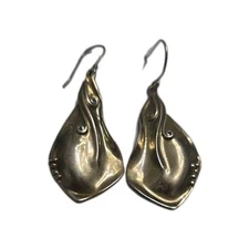 Vintsge Hagit Gorali HG Israel Sterling Silver 925 Drop Earrings Pierced