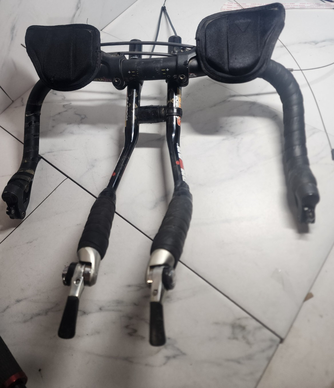 Carbon Stryke Bolt-On Aero Bars Ironman Triathlon w/ Shifters