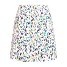 WOMENS GOLF SKORT -GREAT FOR GOLF & HOLIDAYS- UK 10 -WHITE WITH PRINT-£27.99