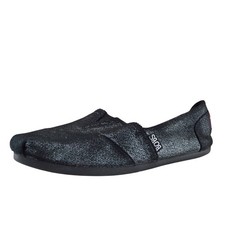 Bobs Women's Flat Shoes Size 8 Black Fabric Round Toe Casual Comfort Slip-On