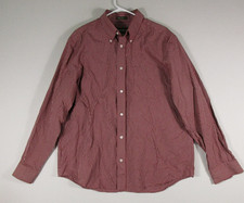 Eddie Bauer Mens Wrinkle Resistant Relaxed Fit Check Shirt Button-Up Size L