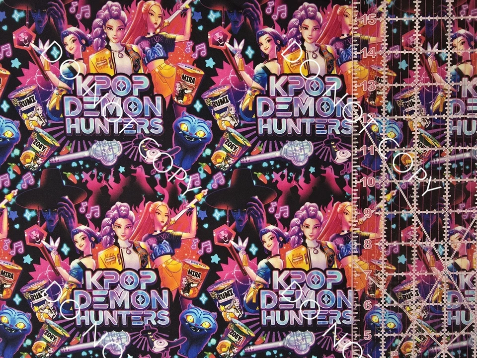 Tela tejida 100 % algodón personalizada cazadores de demonios anime por 1/4 yarda 9x56 V5 Foto 2 de 2