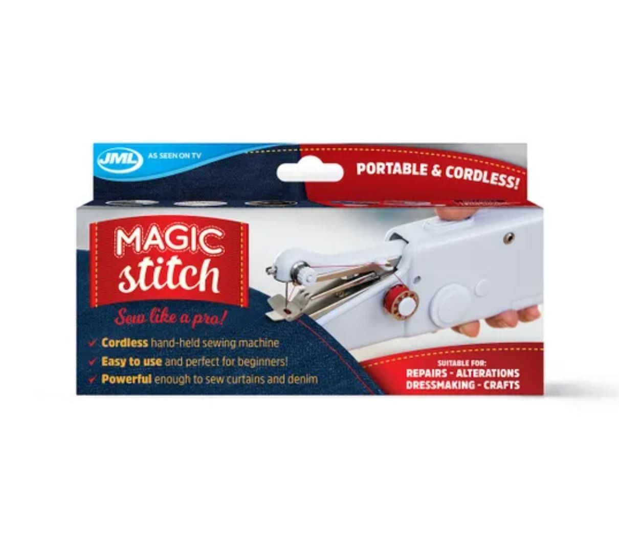 JML Magic Stitch Handheld Portable & Cordless Sewing Machine