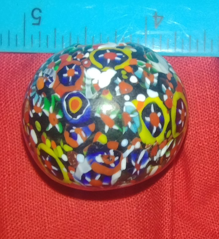 #100 Vintage 1.25" Murano Millefiori Glass Bead – 1950s Venetian Trade Bead, 