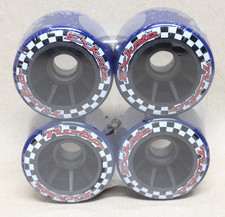 Exkate Turbo Skateboard Wheels Blue Checkered Flag - New Sealed 71-73mm