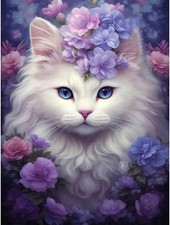 Diamond Painting Kits for Adults, Cat Round Full Drill Diamond Art Kits, Cat A