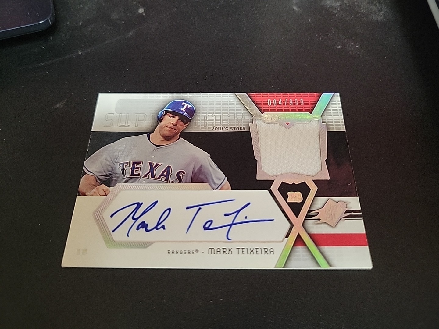 2004 SPx - Swatch Supremacy Signatures Young Stars Mark Teixeira #SS-MT /999 