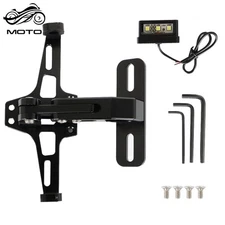 Universal Motorcycle License Plate Holder Tail Tidy Fender Eliminator LED Light