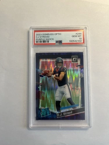 2023 Donruss Optic C.J. Stroud Purple Shock Prizm Rated Rookie #244 PSA 10 B3