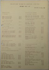 Original Salopian Kenneth Hudson Agricultural Machinery Price List, 1986