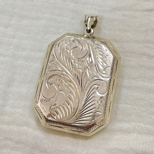 925 Sterlingsilber Medaillon-Anhänger achtec...
