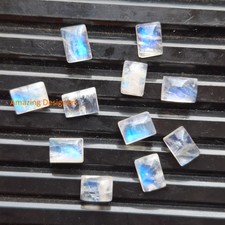 Natural Rainbow Moonstone Rectangle Cabochon 6x8mm to 12x16mm Loose Gemstone