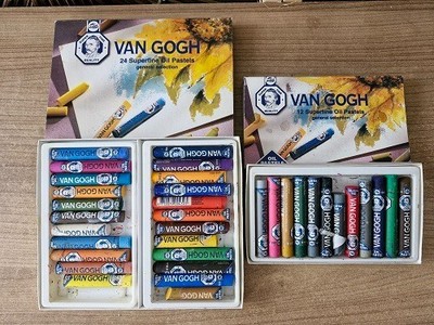 Ölpastellkreide Ölpastelle van Gogh Royal Talens 24er und 12er gebraucht