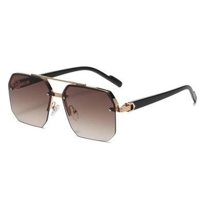 Halbrahmen Rice Nails Herren Sonnenbrille Eckig Freizeit Trend Persönlichkeit