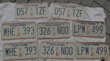New York Statue of Liberty License Plate Lot 4 MATCHED PAIRS 8 Plates Original