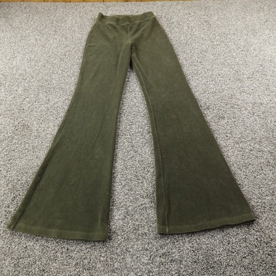 #ad American Eagle Pants Womens S Green Corduroy Pull On Flare Bell High Rise Boho $24.99