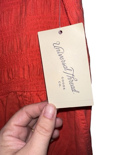 Tuta nuova con etichetta universale filo corallo misto lino fumè taglia S tasca boho - Foto 3 di 10