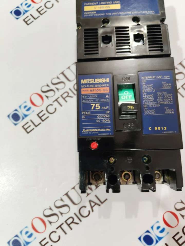 INTERRUPTOR DE CIRCUITO MITSUBISHI ELÉCTRICO NF100-UC 75A 440VAC 65KA ENVÍO RÁPIDO Foto 4 de 4