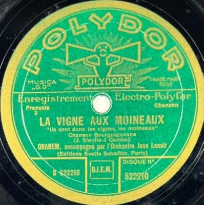 Dranem: Ich bin einer / La vigne aux moineaux 78 RPM 10'' POLYDOR 522.210 EX