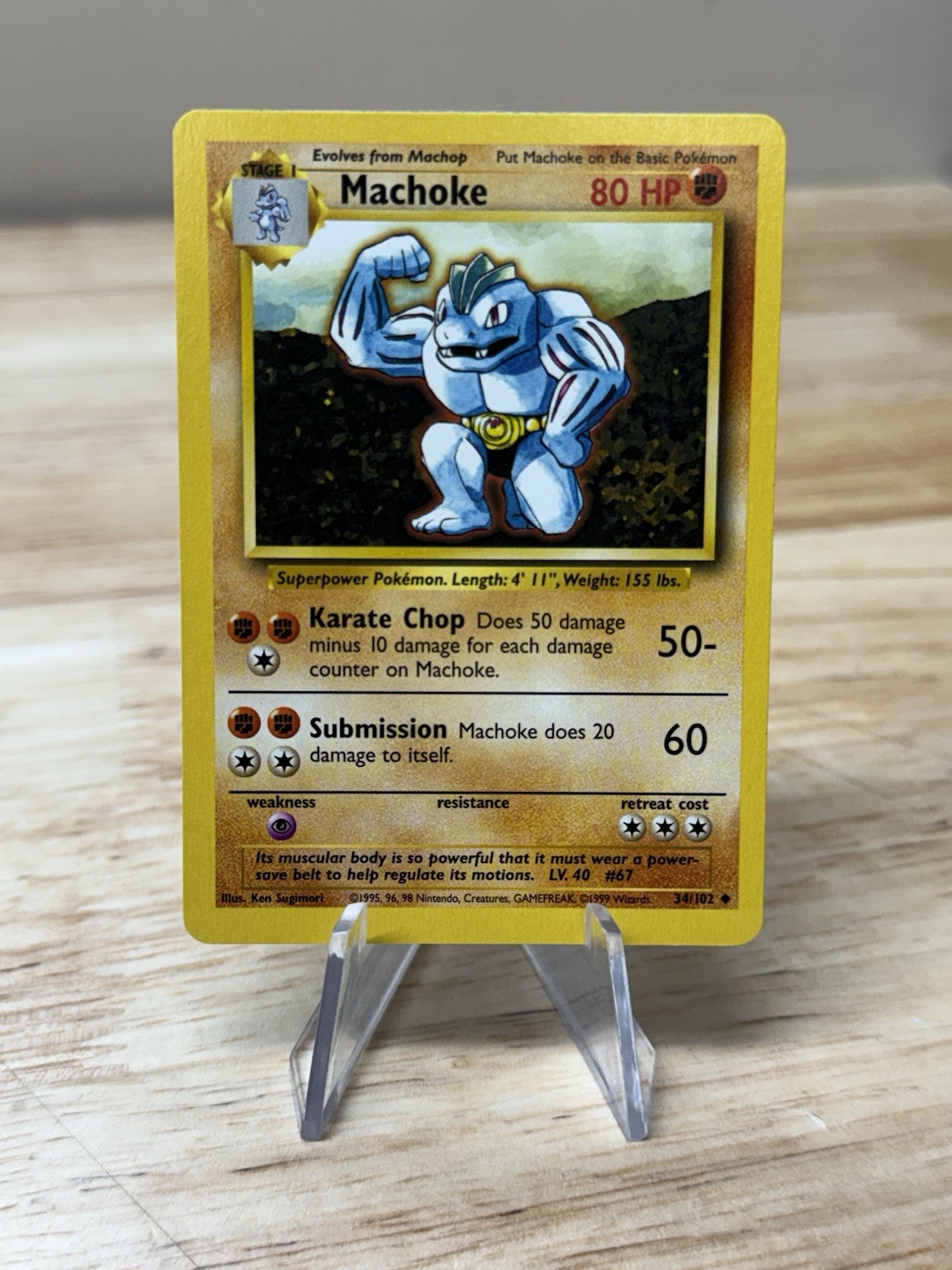 Pokemon TCG Machoke 34/102 Base Set Uncommon Near Mint Unlimited