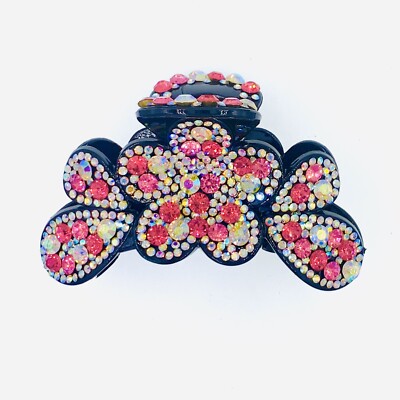 Rhinestone Flower Hair Claw Clip - Handmade Bedazzled Flower Claw Clip: Bejeweled Hair Accessory - Etsy main image 4