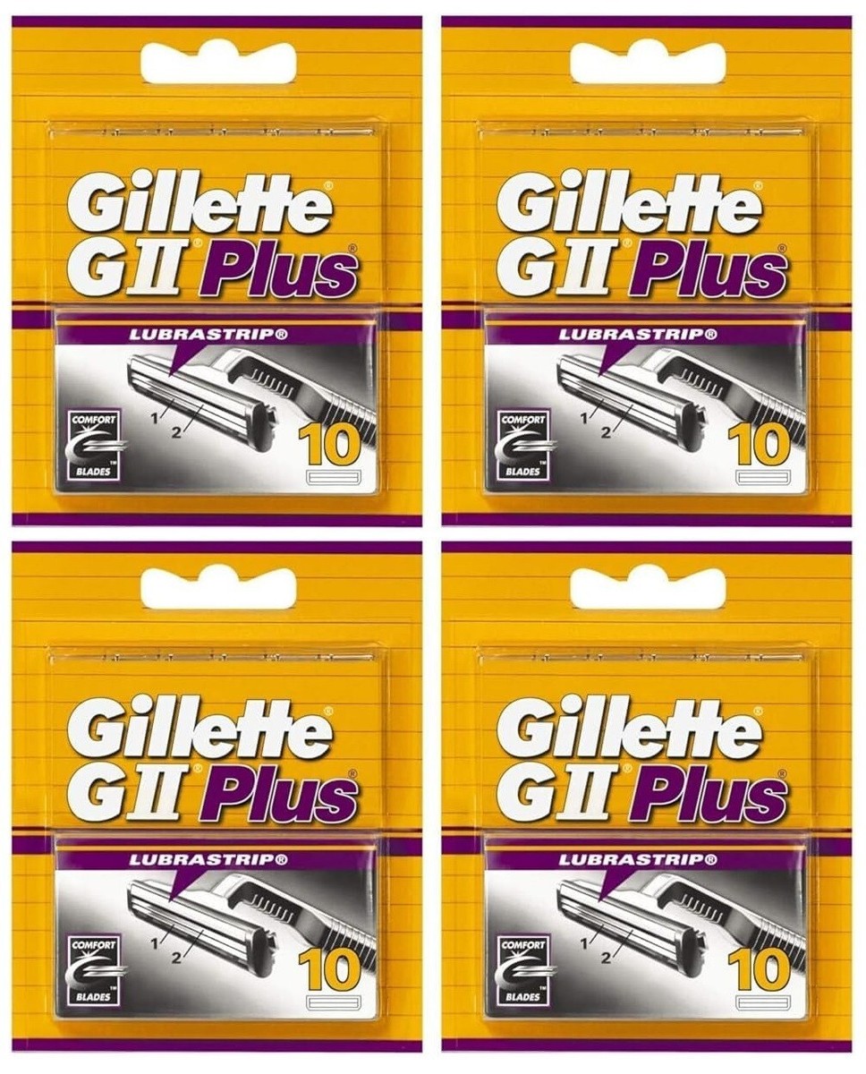 Lot 40 Lames Gillette GII Plus Lubrastrip - Recharges Pour Rasoir Contour - Neuf