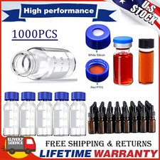 1000Pcs 2ml Autosampler Vials 4/10ml Clear Glass Vials Amber Dropper Bottles USA