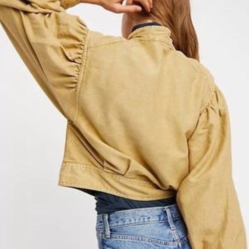 Poet Puff Sleeve Khaki Bomber Jacket | eBay