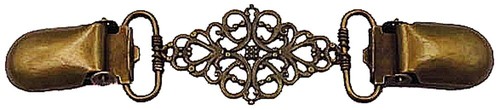Handmade In USA Sweater Cardigan Dress Clip Silver Gold Bronze Tone Filigree - Picture 30 of 31