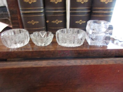 5 SALT CELLARS GLASS VARIOUS SHAPES 